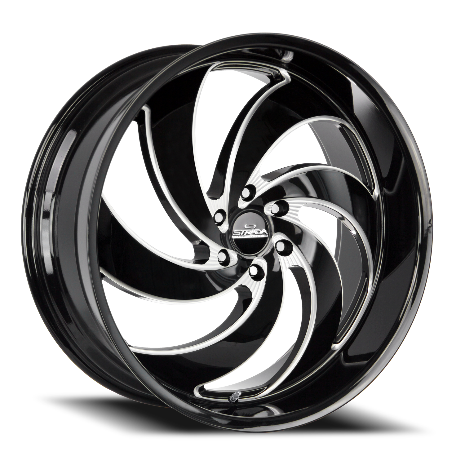 STRADA STREET CLASSICS C06 RETRO 6 24X10 25MM 5X120 GLOSS BLACK MILLED SS LIP | C06452025GBMLSS