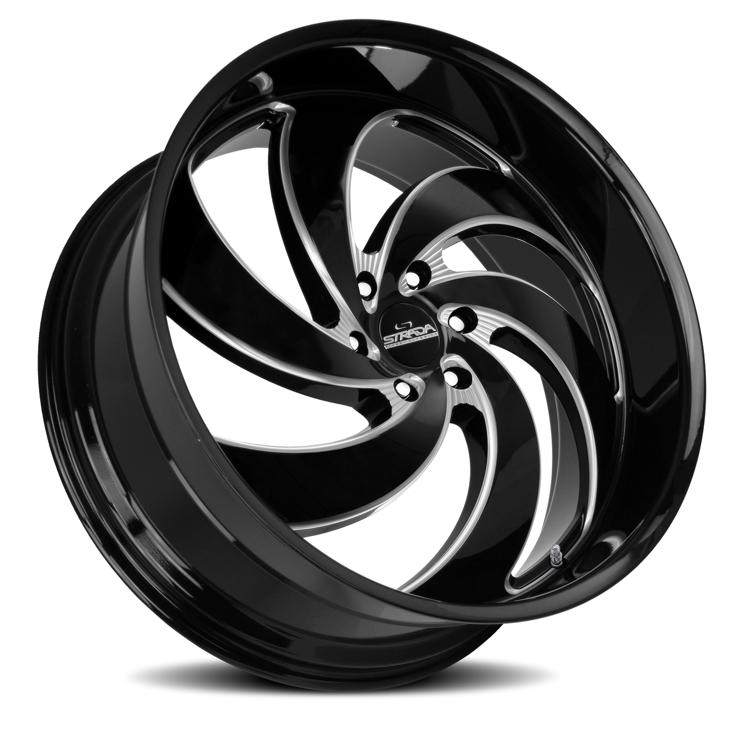 STRADA STREET CLASSICS C06 RETRO 6 24X10 24MM 6X139.7 GLOSS BLACK MILLED SS LIP | C06463924GBMLSS