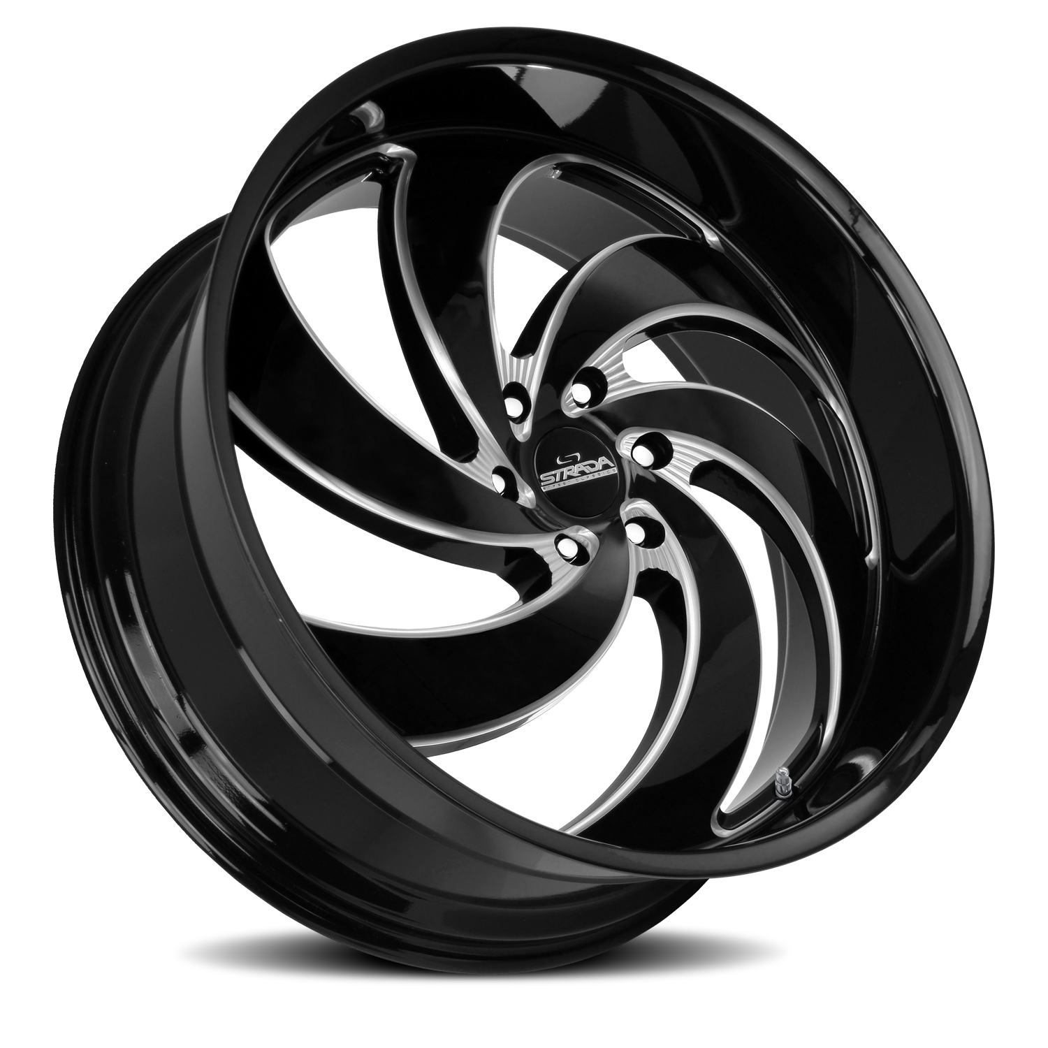 STRADA STREET CLASSICS C06 RETRO 6 24X10 24MM 6X139.7 GLOSS BLACK MILLED SS LIP | C06463924GBMLSS