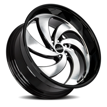 STRADA STREET CLASSICS C06 RETRO 6 24X10 24MM 6X135 GLOSS BLACK MACHINED | C06463524GBM