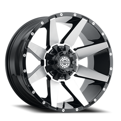 SCORPION SC31 20X9 -12 5X127/5X139.7 BLACK WITH MACHINED SPOKE FACES