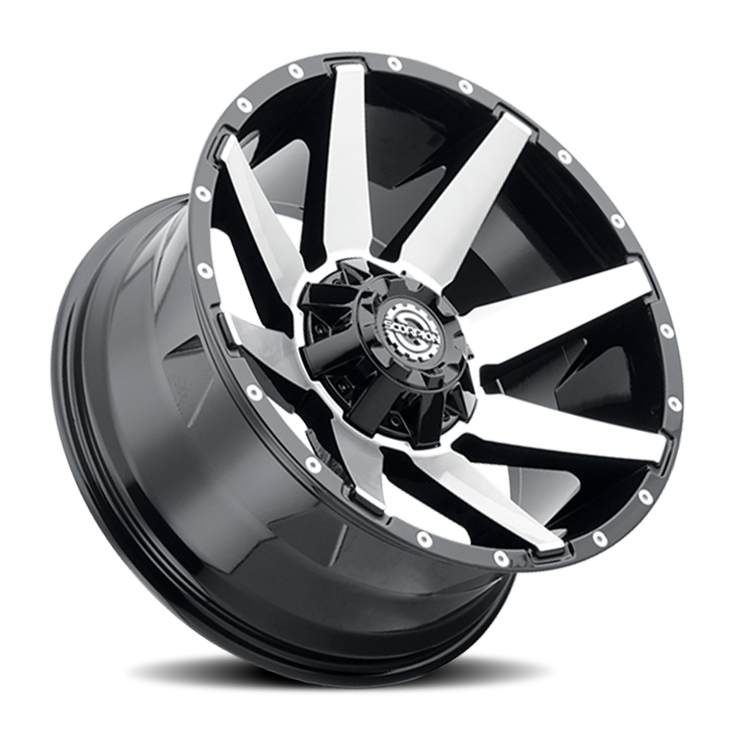 SCORPION SC31 20X9 -12 5X127/5X139.7 BLACK WITH MACHINED SPOKE FACES