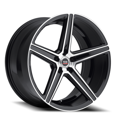 SPEC-1 SP-8 20X9 35 5X114.3 GLOSS BLACK & MACHINED
