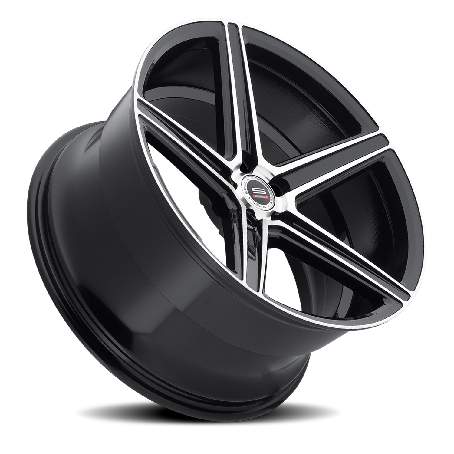 SPEC-1 SP-8 18X8.5 35 5X114.3 GLOSS BLACK & MACHINED