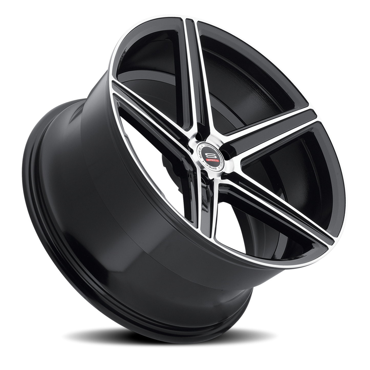 SPEC-1 SP-8 20X9 35 5X112 GLOSS BLACK & MACHINED