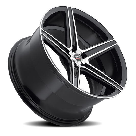 SPEC-1 SP-8 20X9 35 5X112 GLOSS BLACK & MACHINED