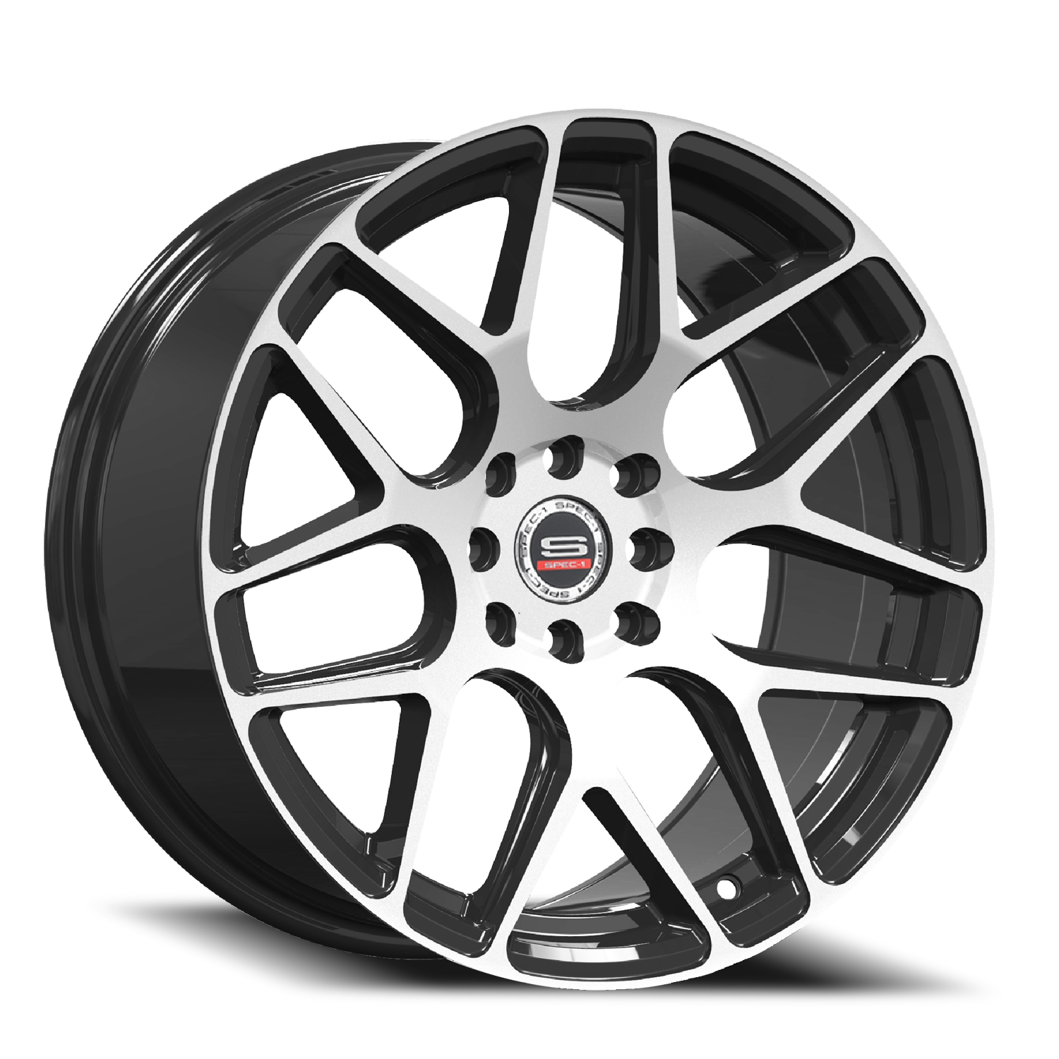 SPEC-1 SP-47 17X8.5 30 4X100/4X114.3 GLOSS BLACK & MACHINED