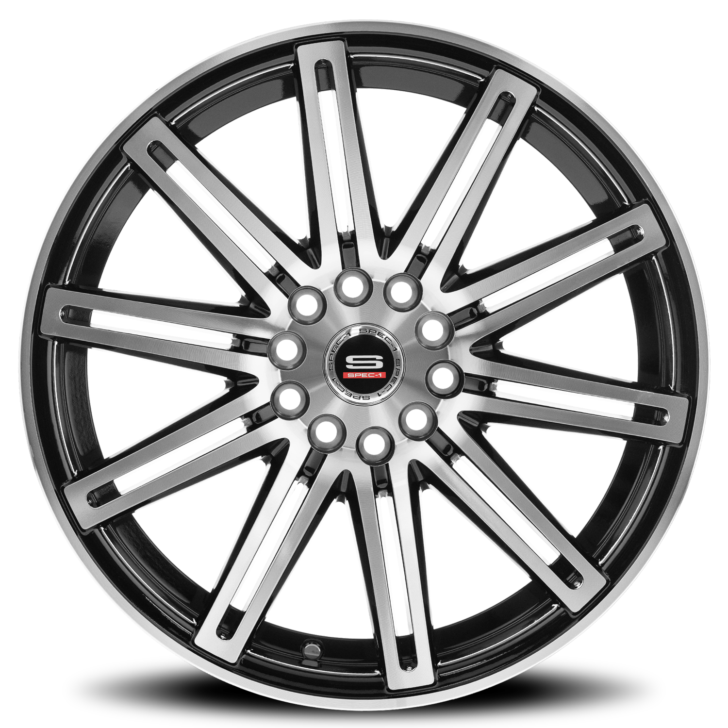 SPEC-1 SP-48 18X8 35 5X114.3/5X120 GLOSS BLACK & MACHINED