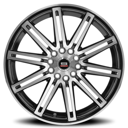 SPEC-1 SP-48 18X8 35 5X114.3/5X120 GLOSS BLACK & MACHINED