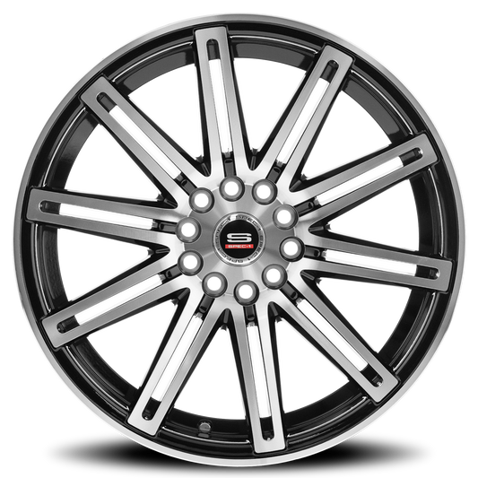 SPEC-1 SP-48 18X8 35 5X114.3/5X120 GLOSS BLACK & MACHINED