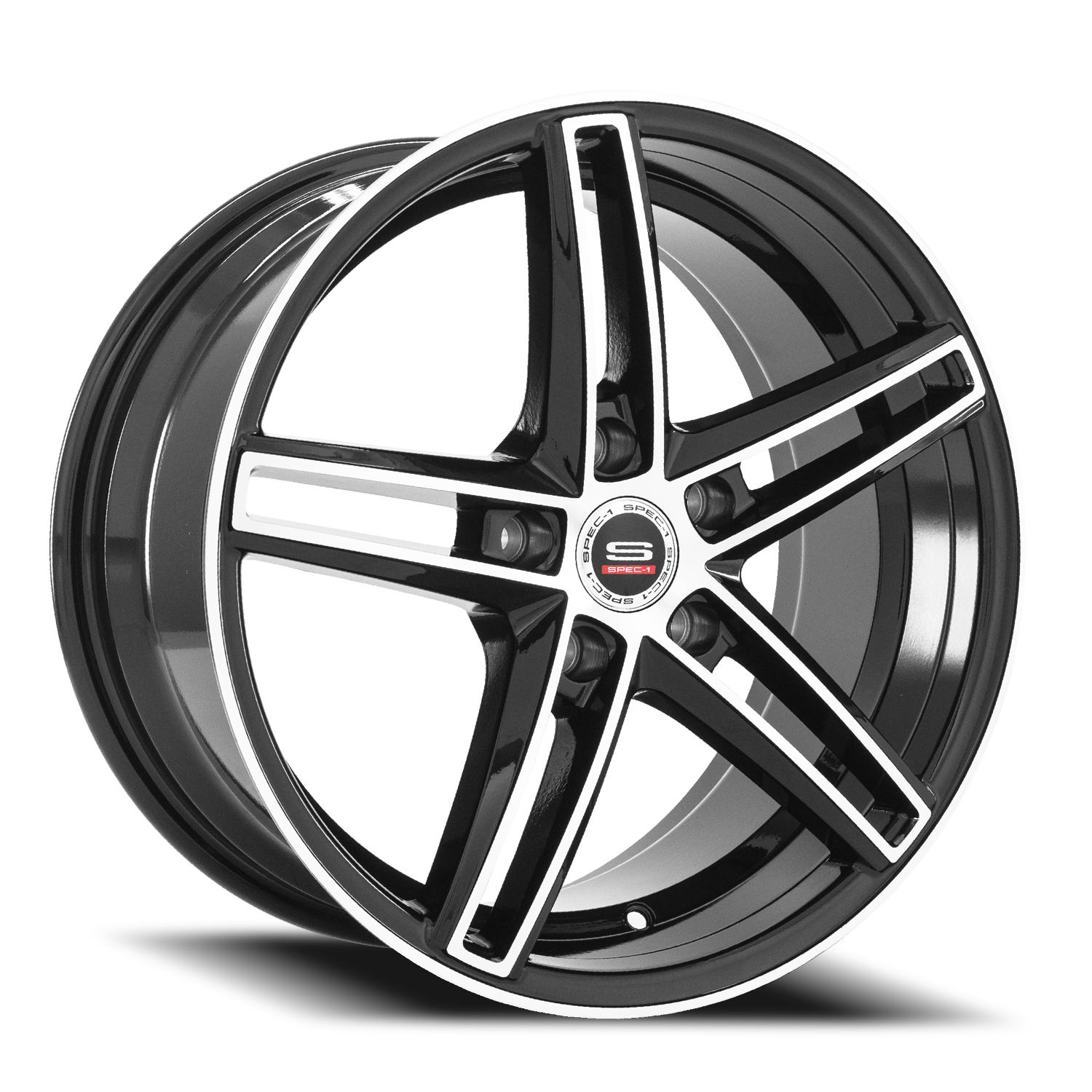 SPEC-1 SP-49 17X7.5 35 5X114.3 GLOSS BLACK & MACHINED