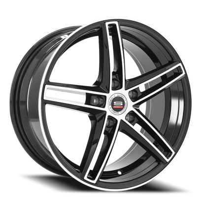 SPEC-1 SP-49 18X8 35 5X114.3 GLOSS BLACK & MACHINED