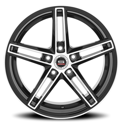 SPEC-1 SP-49 17X7.5 35 5X114.3 GLOSS BLACK & MACHINED