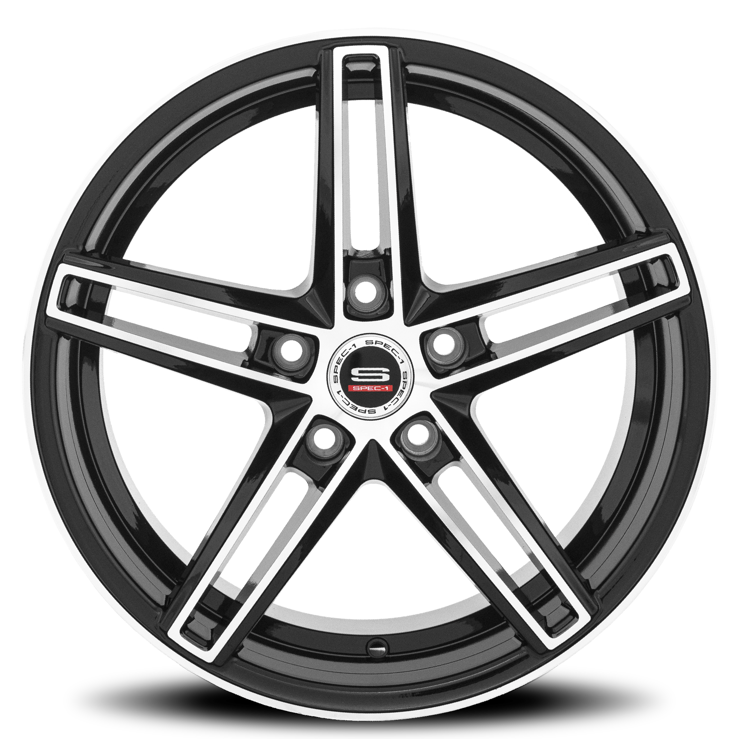 SPEC-1 SP-49 18X8 35 5X114.3 GLOSS BLACK & MACHINED