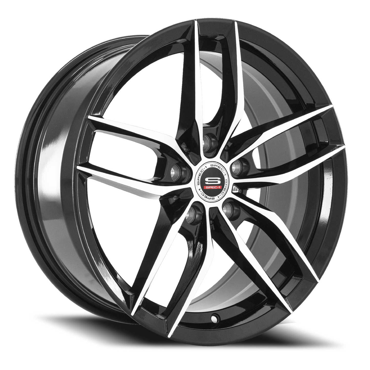 SPEC-1 SP-50 18X8 35 5X114.3 GLOSS BLACK & MACHINED