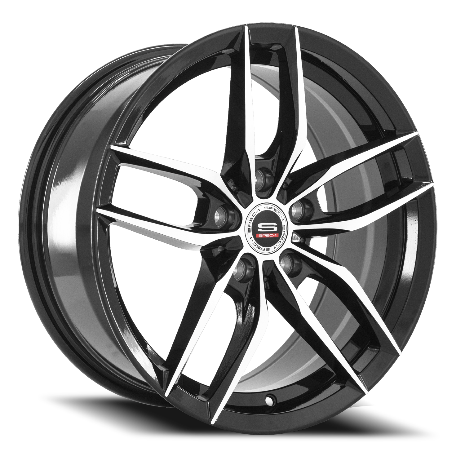 SPEC-1 SP-50 18X8 35 5X114.3 GLOSS BLACK & MACHINED