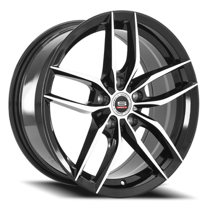 SPEC-1 SP-50 18X8 35 5X114.3 GLOSS BLACK & MACHINED
