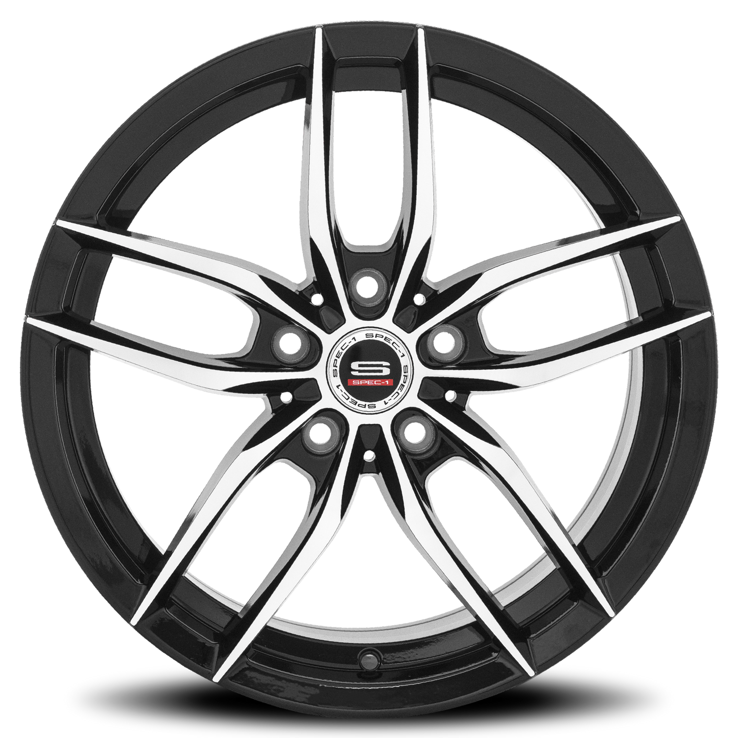 SPEC-1 SP-50 18X8 35 5X114.3 GLOSS BLACK & MACHINED