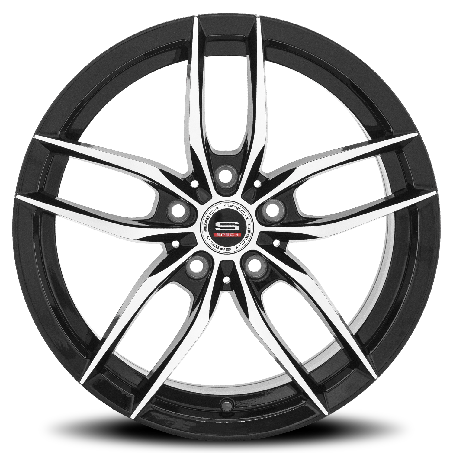 SPEC-1 SP-50 18X8 35 5X114.3 GLOSS BLACK & MACHINED