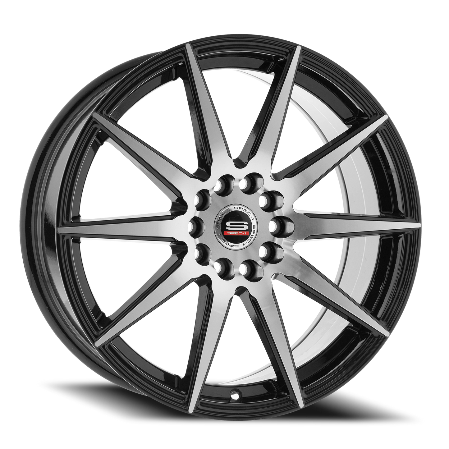 SPEC-1 SP-51 20X8.5 38 5X112/5X114.3 GLOSS BLACK & MACHINED