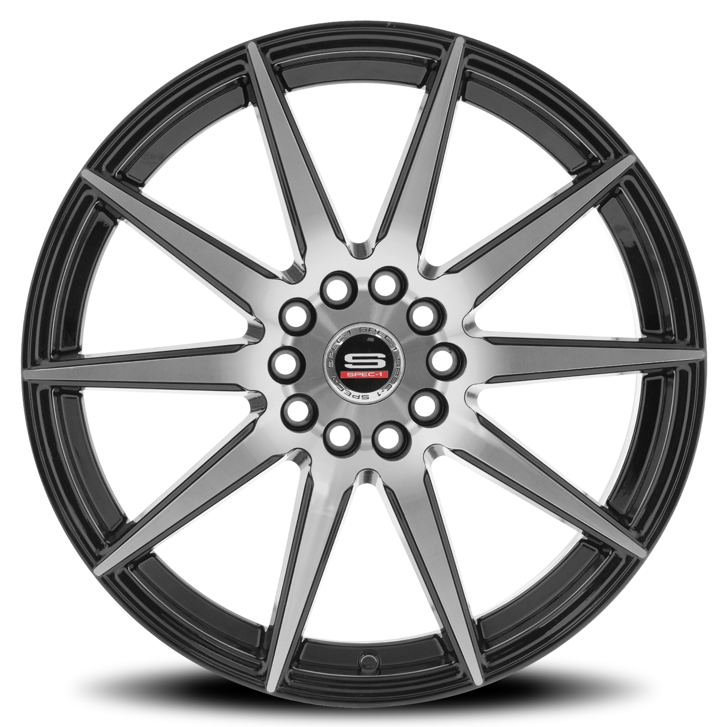 SPEC-1 SP-51 20X8.5 38 5X112/5X114.3 GLOSS BLACK & MACHINED