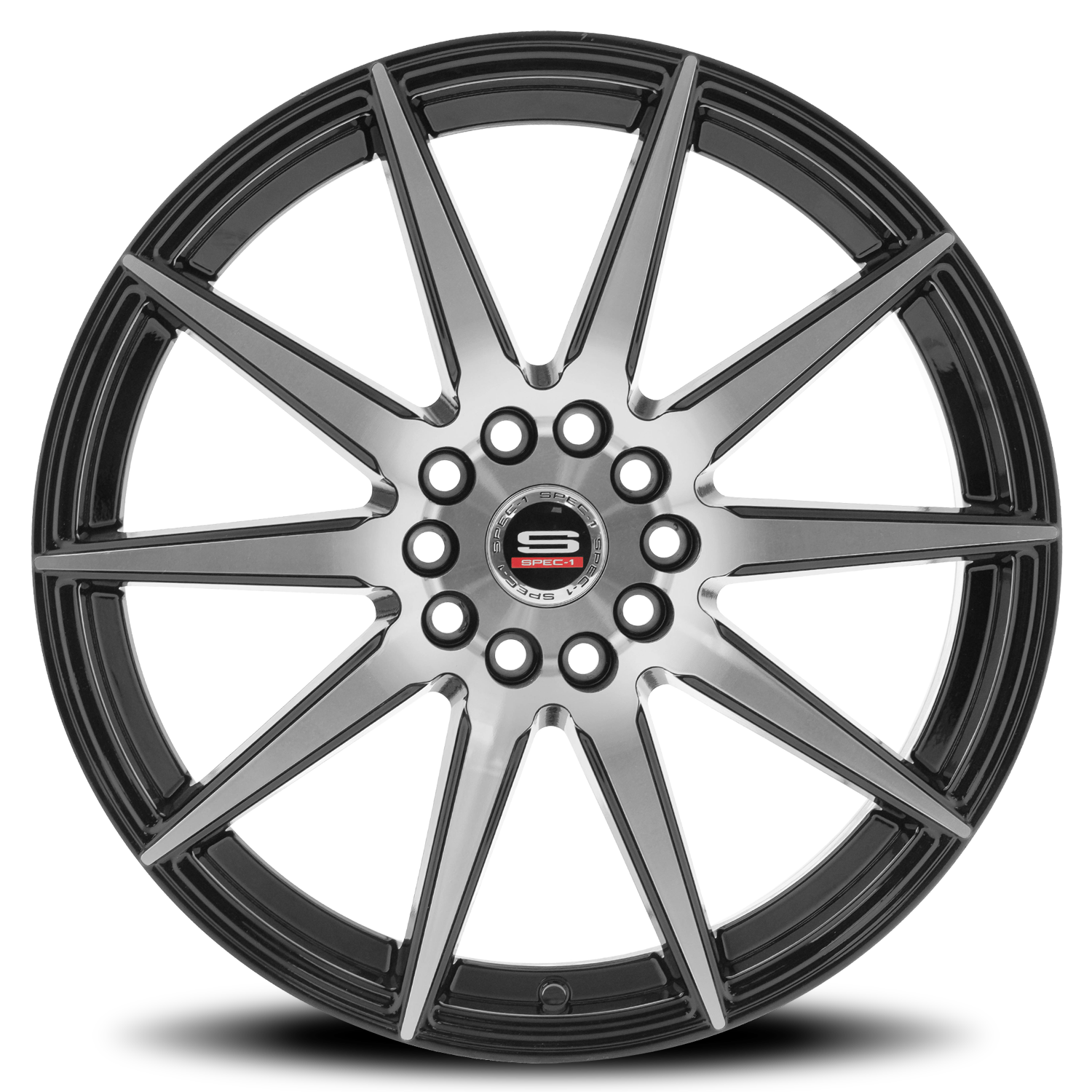 SPEC-1 SP-51 20X8.5 38 5X112/5X114.3 GLOSS BLACK & MACHINED