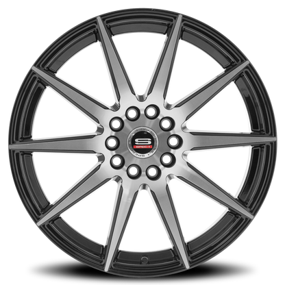 SPEC-1 SP-51 20X8.5 38 5X112/5X114.3 GLOSS BLACK & MACHINED