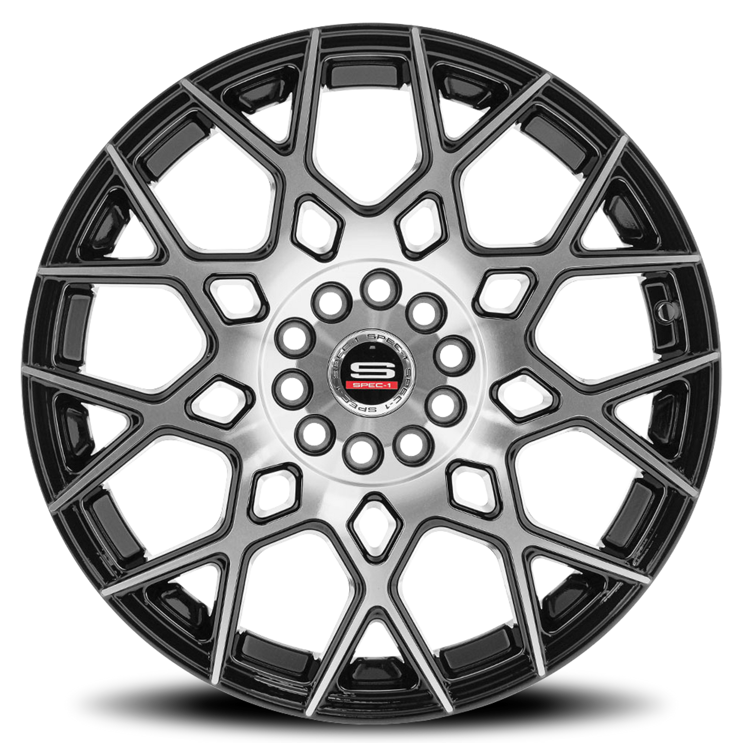 SPEC-1 SP-52 18X8 38 4X100/4X114.3 GLOSS BLACK & MACHINED