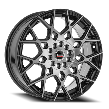 SPEC-1 SP-52 18X8 38 5X114.3/5X120 GLOSS BLACK & MACHINED