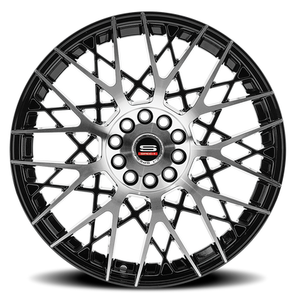 SPEC-1 SP-53 17X7.5 42 4X100/4X114.3 GLOSS BLACK & MACHINED