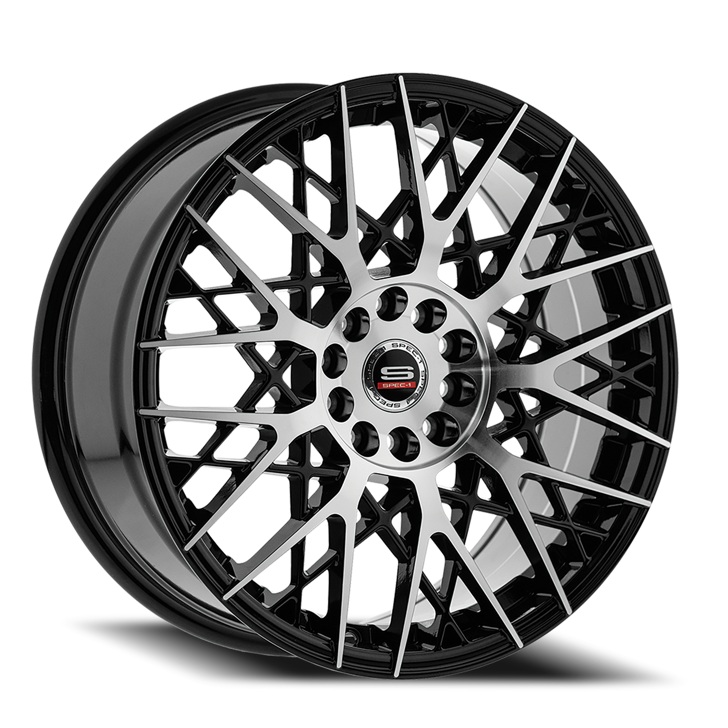SPEC-1 SP-53 20X8.5 38 5X100/5X114.3 GLOSS BLACK & MACHINED