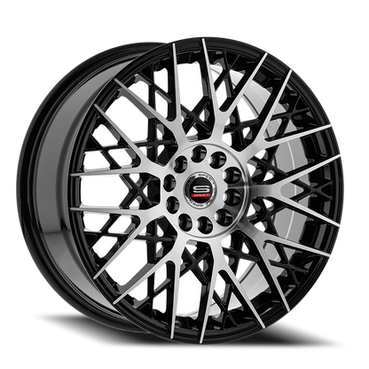 SPEC-1 SP-53 20X8.5 38 5X100/5X114.3 GLOSS BLACK & MACHINED