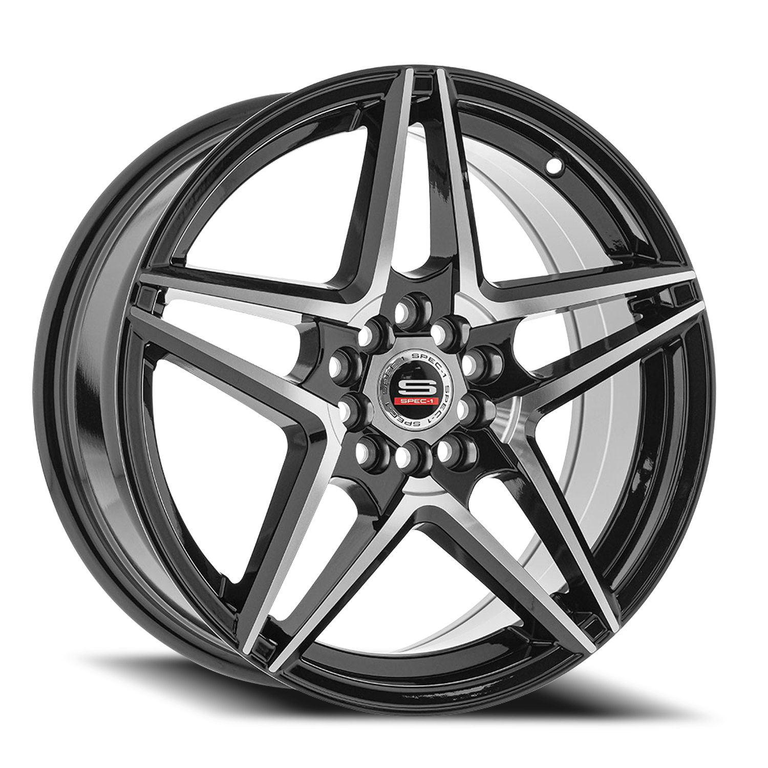 SPEC-1 SP-54 18X8 38 4X100/4X114.3 GLOSS BLACK & MACHINED