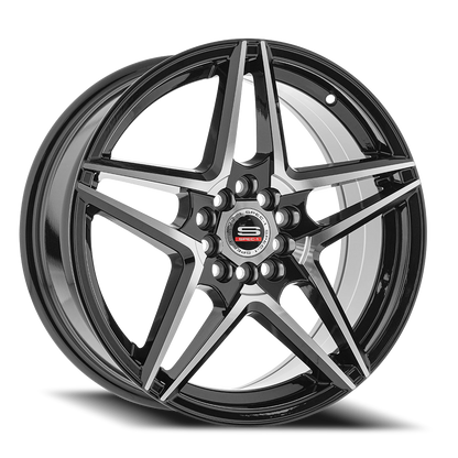 SPEC-1 SP-54 17X7.5 42 5X112/5X114.3 GLOSS BLACK & MACHINED