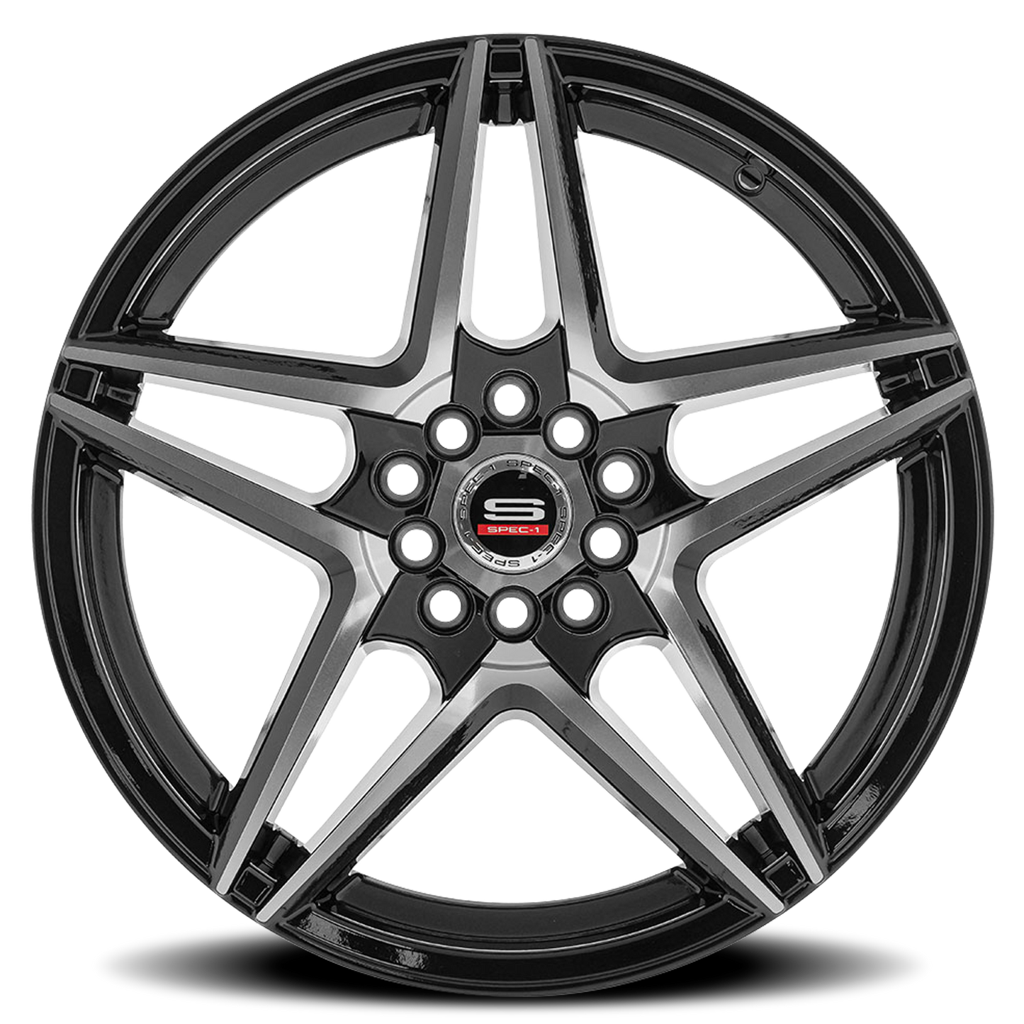 SPEC-1 SP-54 17X7.5 42 5X114.3/5X120 GLOSS BLACK & MACHINED