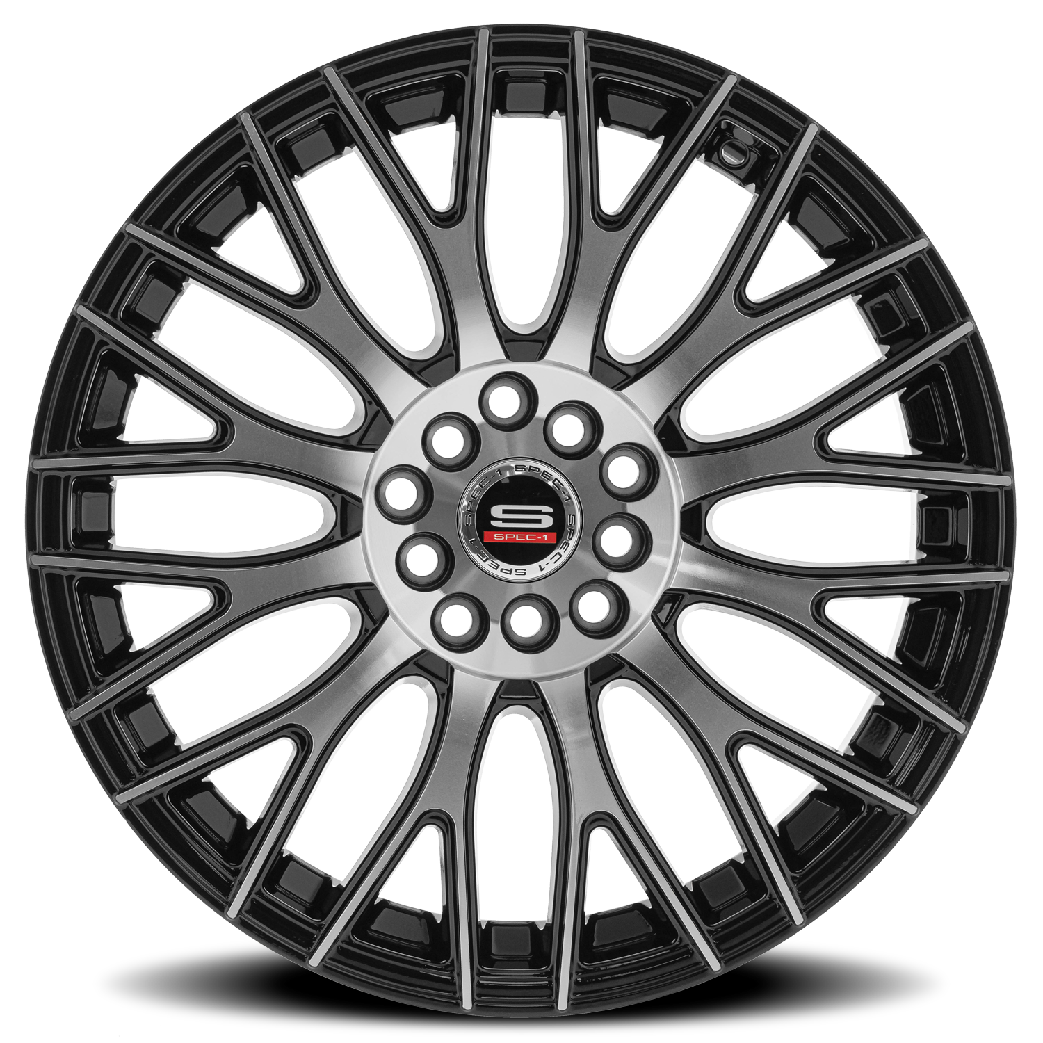 SPEC-1 SP-55 17X7.5 42 4X100/4X114.3 GLOSS BLACK & MACHINED