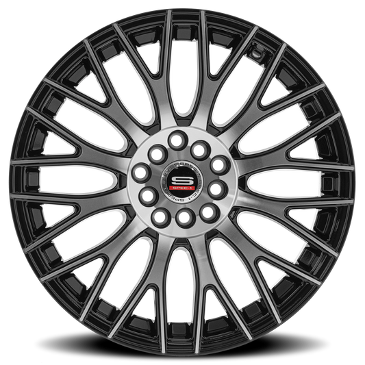 SPEC-1 SP-55 18X8 38 5X114.3/5X120 GLOSS BLACK & MACHINED