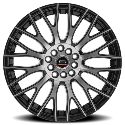 SPEC-1 SP-55 17X7.5 42 5X108/5X114.3 GLOSS BLACK & MACHINED
