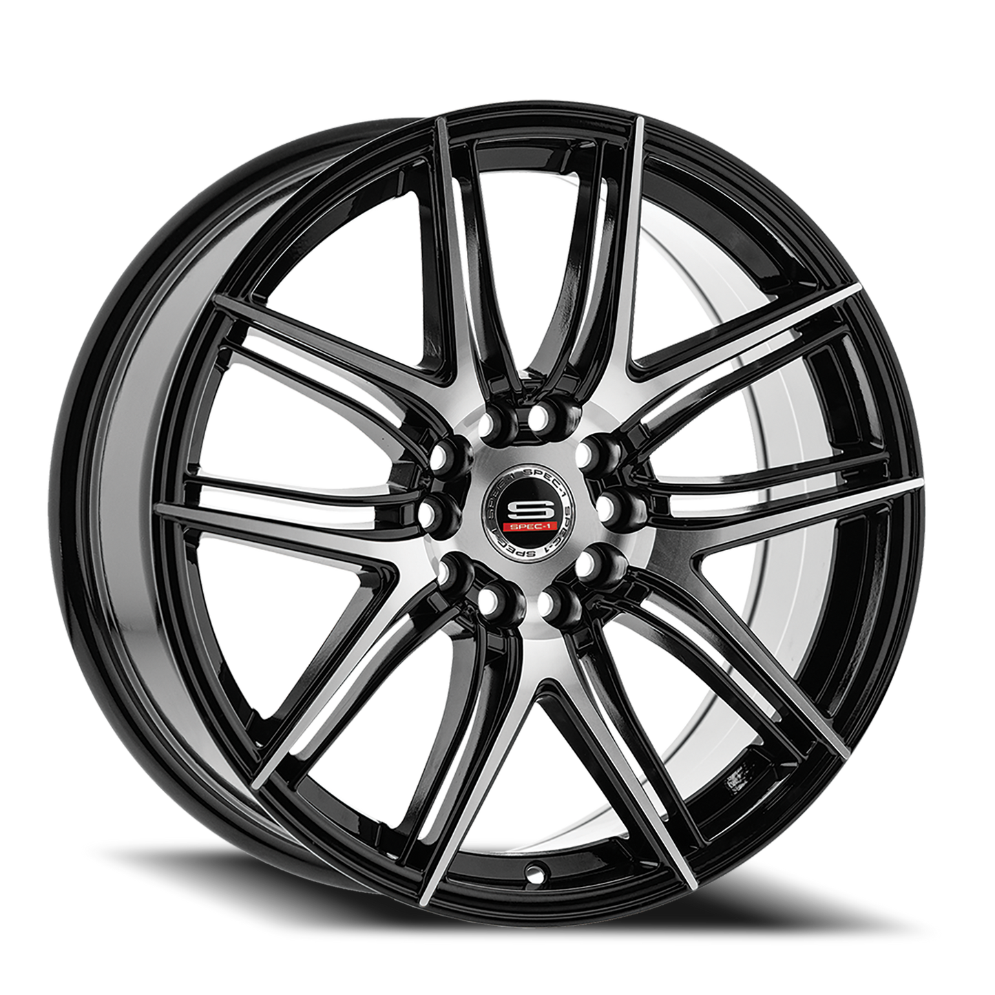 SPEC-1 SP-56 17X7.5 42 5X105/5X114.3 GLOSS BLACK & MACHINED
