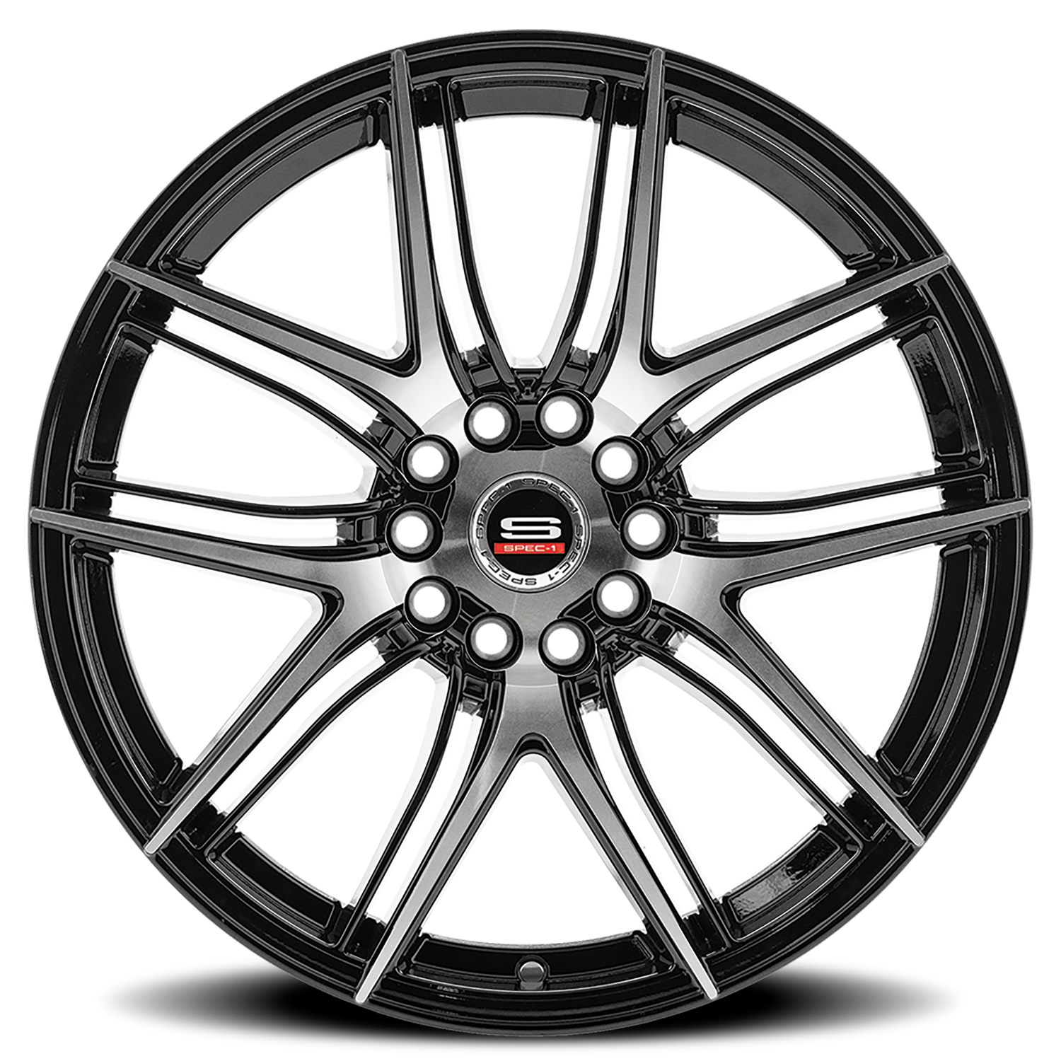 SPEC-1 SP-56 17X7.5 42 5X105/5X114.3 GLOSS BLACK & MACHINED