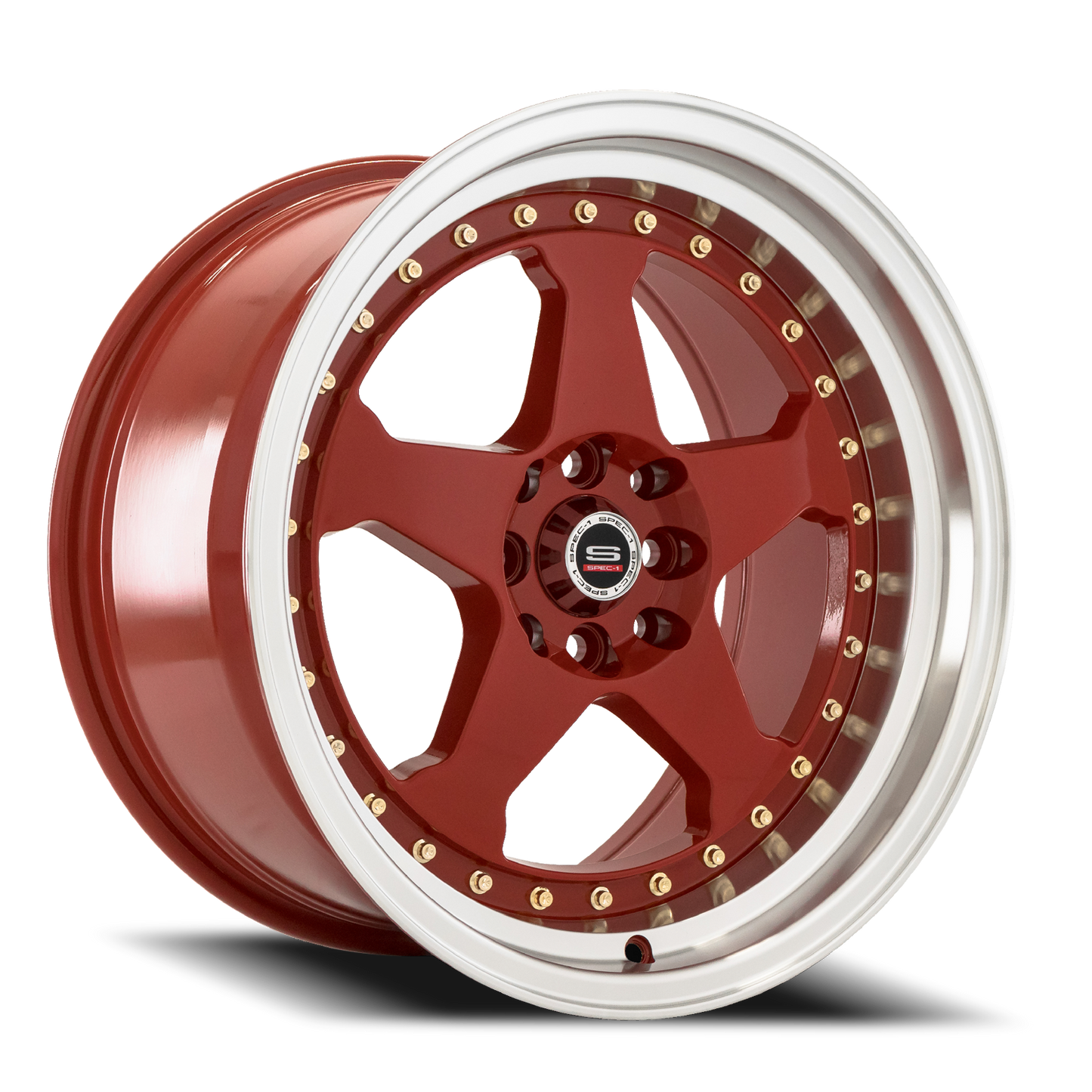 SPEC-1 SPT-21 17X9 25 4X100/4X114.3 RED MACHINED LIP