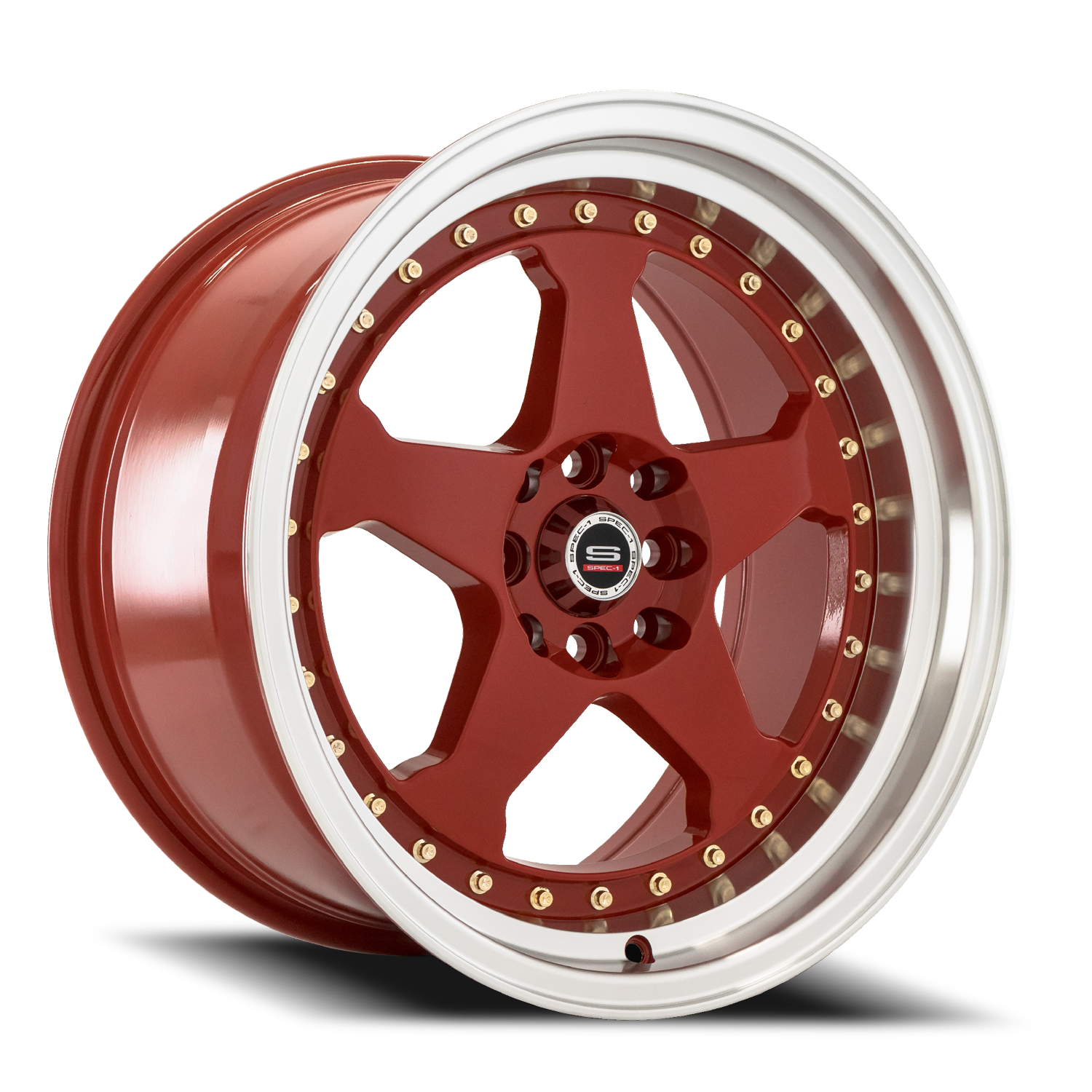 SPEC-1 SPT-21 17X9 25 4X100/4X114.3 RED MACHINED LIP