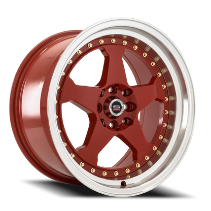 SPEC-1 SPT-21 17X9 25 4X100/4X114.3 RED MACHINED LIP