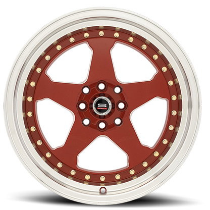 SPEC-1 SPT-21 17X9 25 4X100/4X114.3 RED MACHINED LIP