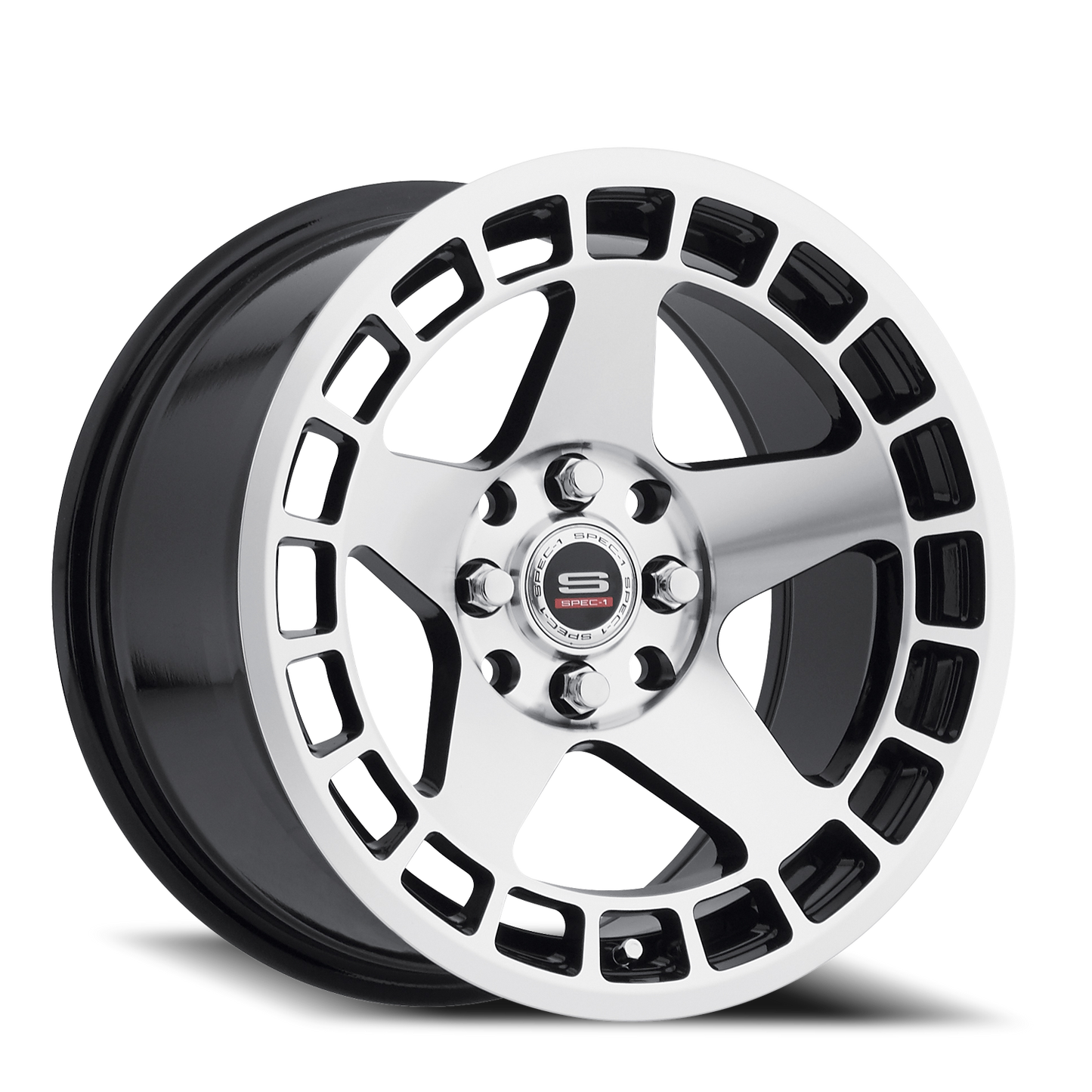SPEC-1 SPT-901 15X8 20 4X100 GLOSS BLACK & MACHINED