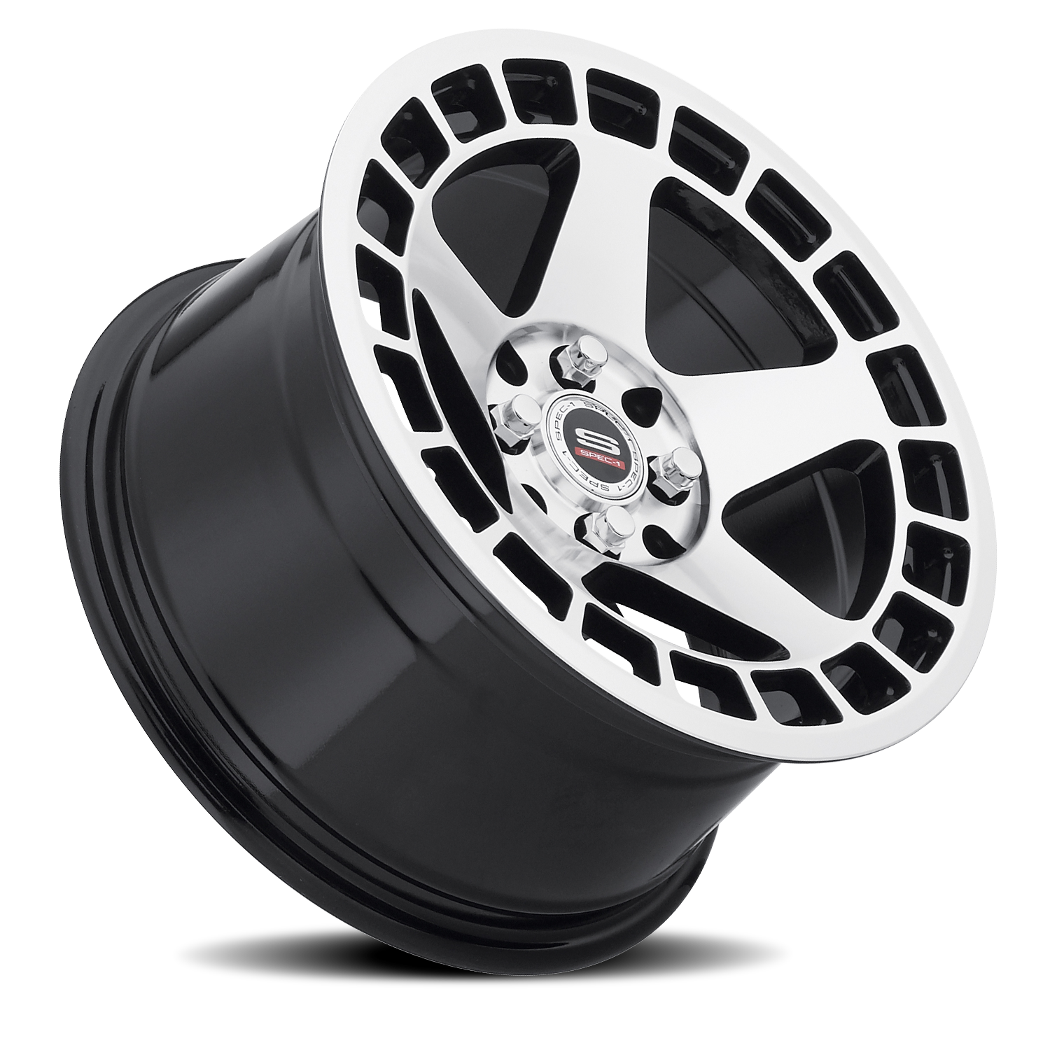 SPEC-1 SPT-901 15X8 20 4X100/4X114.3 GLOSS BLACK & MACHINED