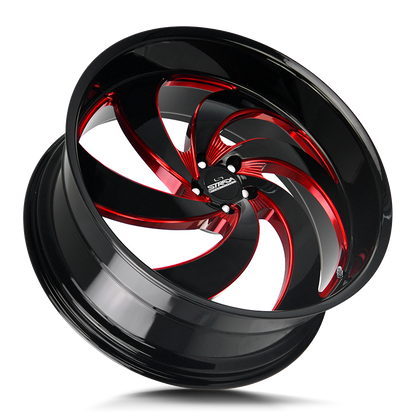 STRADA STREET CLASSICS C06 RETRO 6 24X10 15MM BLANK GLOSS BLACK CANDY RED MILLED | C06400015GBMLR