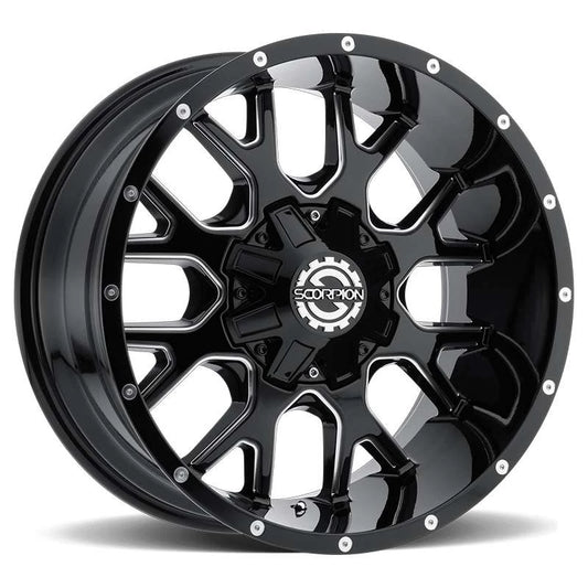 SCORPION SC19 20X9 +12 8X180 GLOSS BLACK