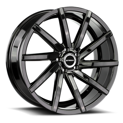STRADA S41 SEGA 22X9 24MM 6X139.7 ALL GLOSS BLACK | S41263924GB