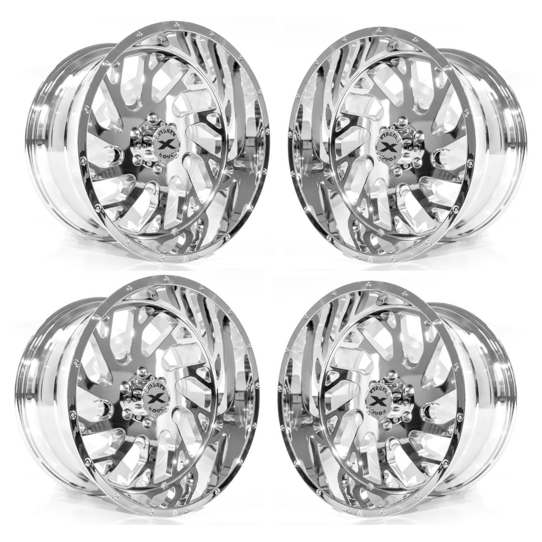 4 New 20x10 Xtreme Force XF-8 -19 Chrome 5x127 (5x5) JEEP Wrangler - J ...